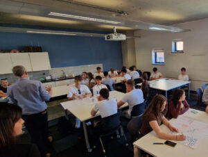 A group of students at a university.