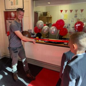 Cutting of a red ribbon